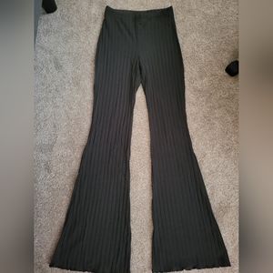 Pleated comfy black flares